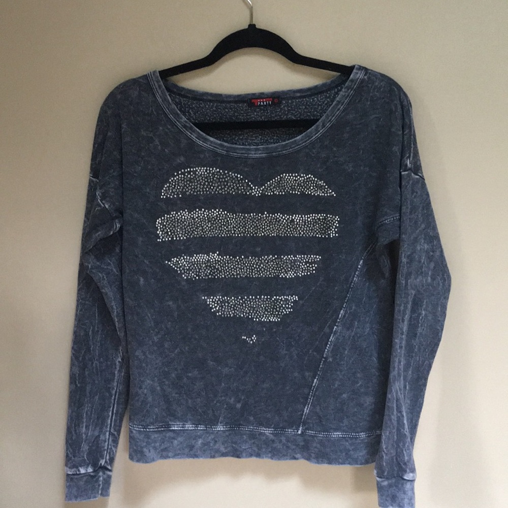 Gray Acid Washed Sweatshirt by T- Party Size S